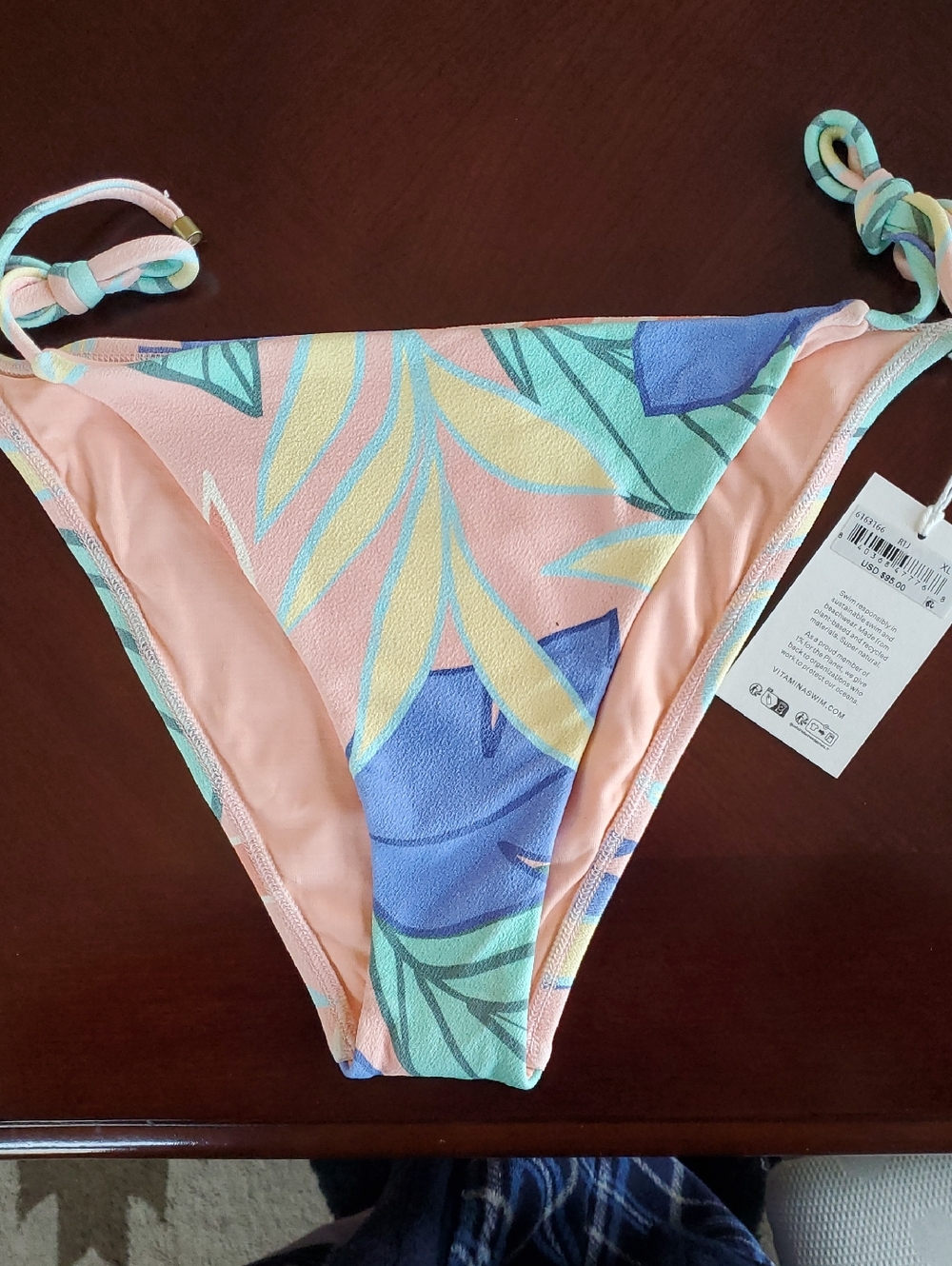 Vitamin A  Retro Jungle  Tie-Side Bikini Bottom NWT